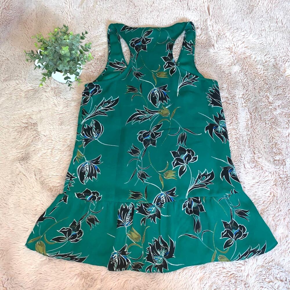 Cabi Forest Green Floral Sleeveless Tank Top Blouse Size: XS